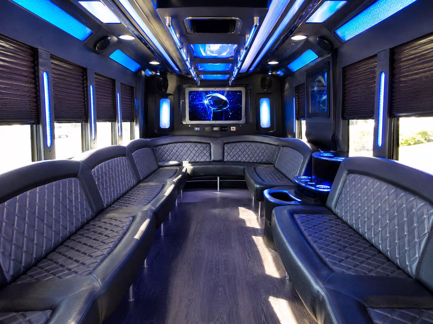 coon rapids 28 passenger party bus inside