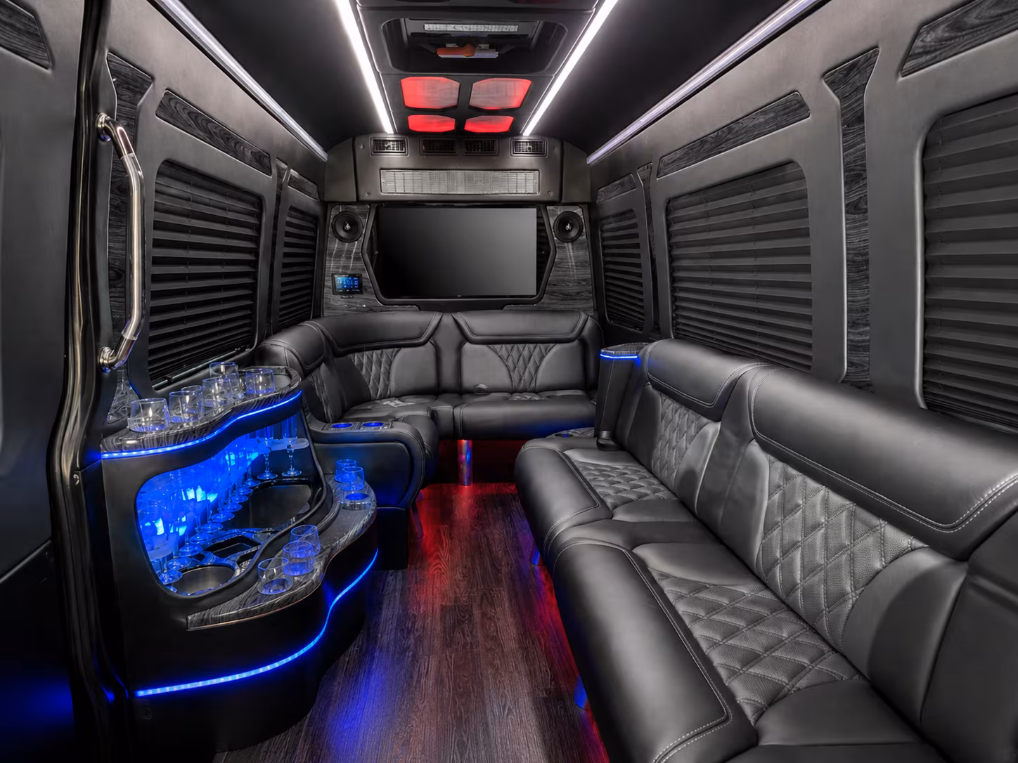 coon rapids 40 passenger party bus inside