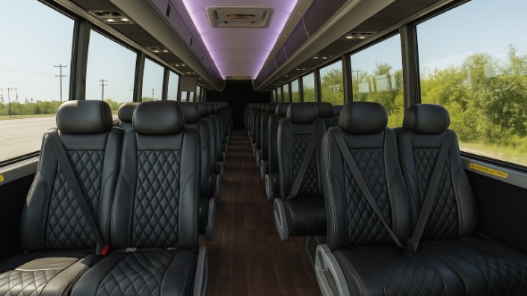 Interior of Charter Bus Company Coon Rapids's 28 Passenger Mini bus in Coon Rapids