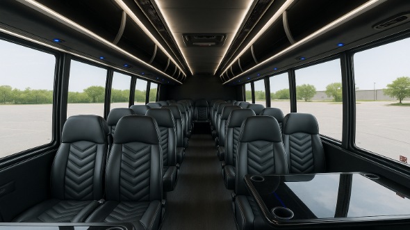 Interior of Charter Bus Company Coon Rapids's 35 Passenger Minibus in Coon Rapids