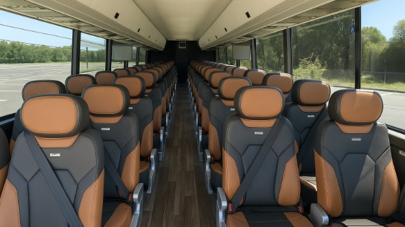 coon rapids 56 passenger charter bus inside