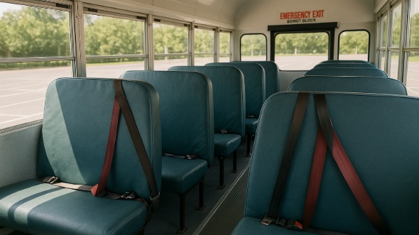 Interior of Charter Bus Company Coon Rapids's School Bus in Coon Rapids