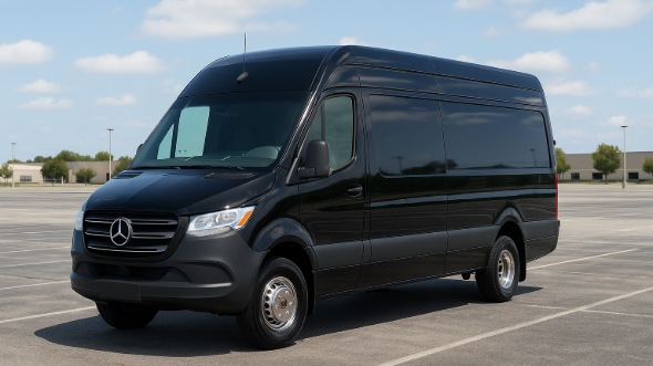 Exterior of Charter Bus Company Coon Rapids's Sprinter Limo in Coon Rapids