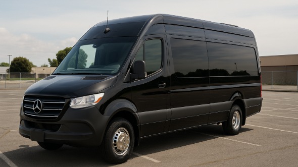 Exterior of Charter Bus Company Coon Rapids's Sprinter Van Rental With Driver in Coon Rapids